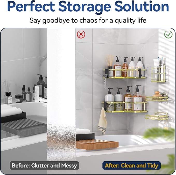YASONIC Corner Shower Caddy Organizer, Large Capacity Shower Storage Rack - Image 8