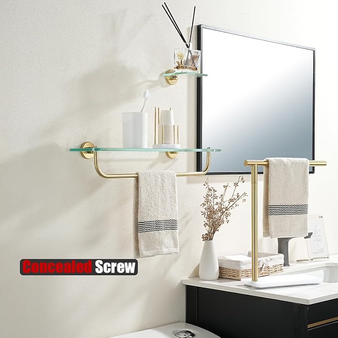JQK Bathroom Glass Shelf, Shelf - Image 2