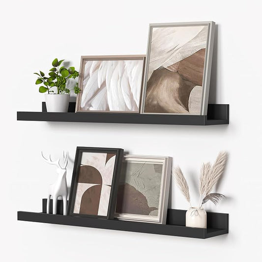 Heimlove Picture Ledge Shelf, Floating Shelves Set of 2, 24 Inches Picture Shelf by Heimlove