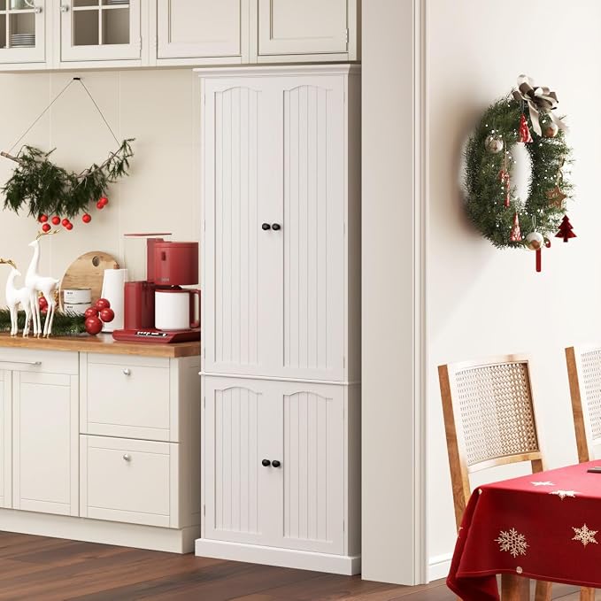 Function Home 72" Kitchen Pantry Cabinet, Tall Wood Storage Cabinet - Image 2