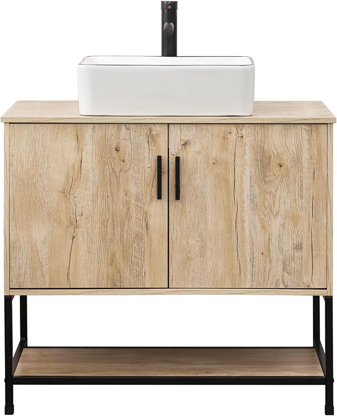 UEV Rustic Oak 36 Inch Bathroom Vanity - Image 9