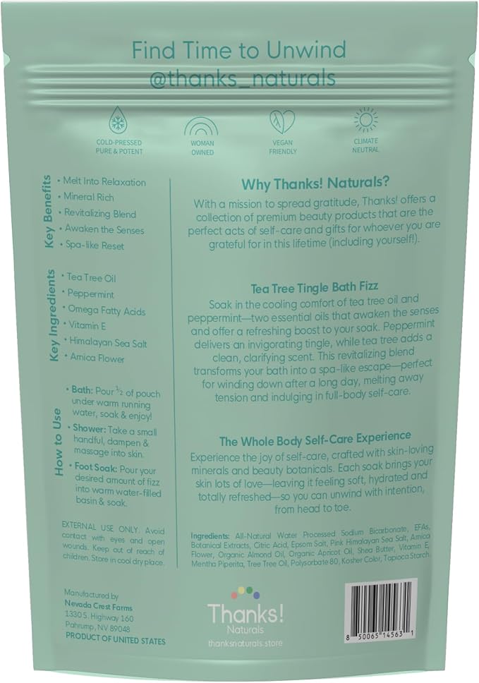 Bath Fizz, Tea Tree Tingle, Vegan Bath Fizz - Image 2