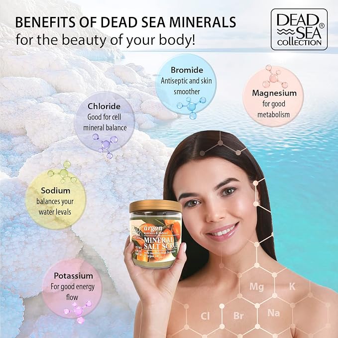 Dead Sea Collection Argan Salt Scrub – Exfoliating Body Scrub - Image 4