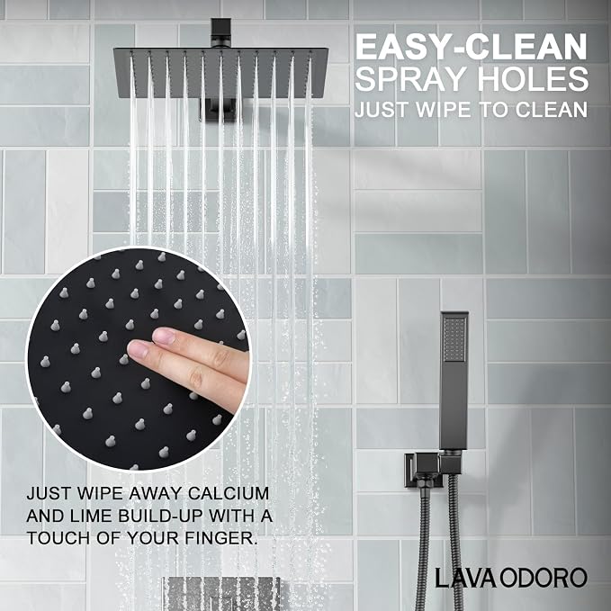 Lava Odoro Modern 2-Setting Square Shower System - Image 3