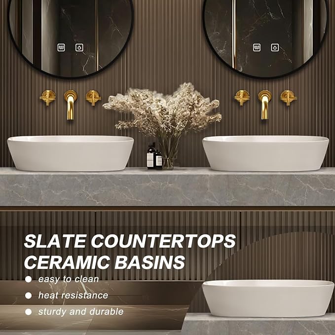 Floating Bathroom Vanity with Sink LED Smart Mirrors, Modern Luxury Style - Image 4