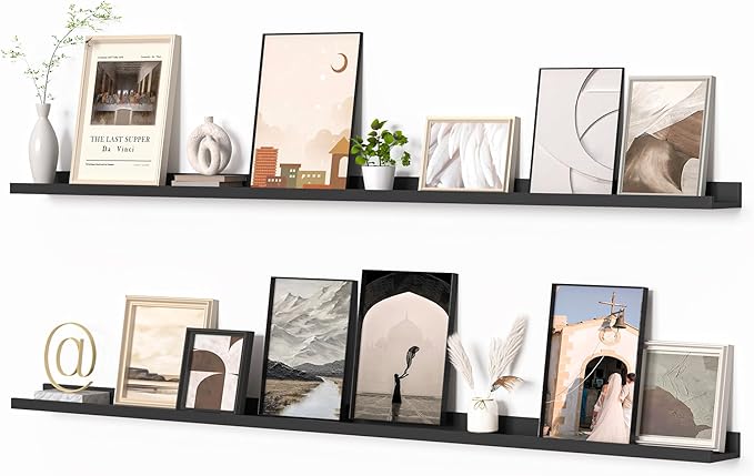 Heimlove Picture Ledge Shelf, Floating Shelves Set of 2, 72 Inches Long Large by Heimlove