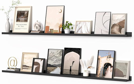 Heimlove Picture Ledge Shelf, Floating Shelves Set of 2, 72 Inches Long Large by Heimlove