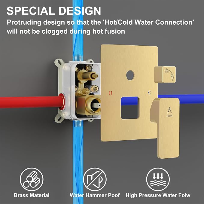 Shower System Modern Rain Brass Faucet Set - Image 4