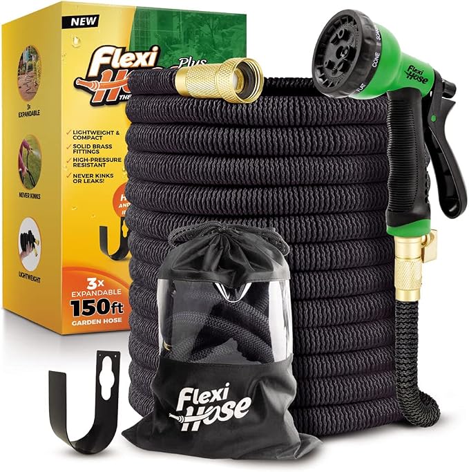 Flexi Hose PLUS with 8 Function Nozzle Expandable Garden Hose, Lightweight & - Image 2