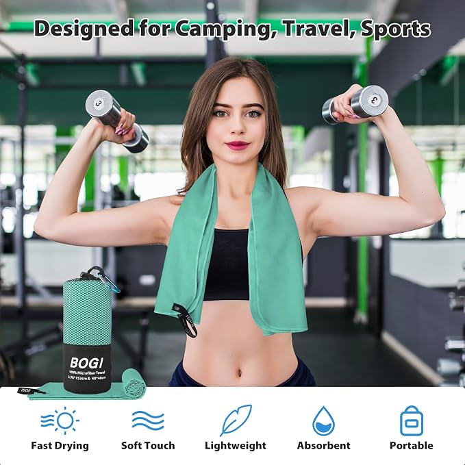 BOGI Microfiber Travel Sports Towel-Quick Dry Travel Towel, Soft Lightweight - Image 6