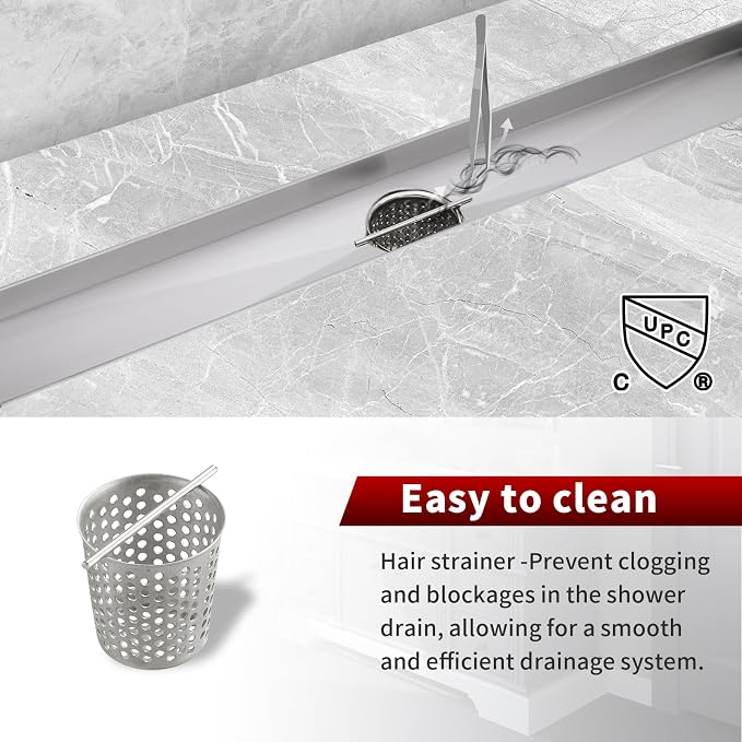Sharp-tec Linear Shower Drain, 24 inch Shower Drain - Image 2