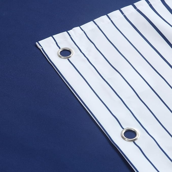 90 Inch Blue Shower Curtain, Extra Long Modern Navy Blue and White Gradient - Image 4