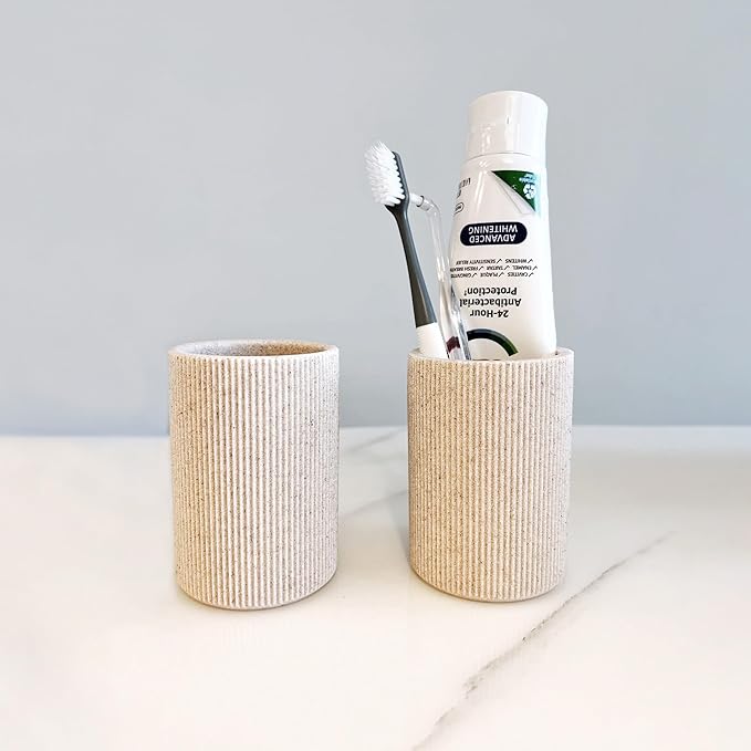 Small Sand Beige Toothbrush Holder - Image 6