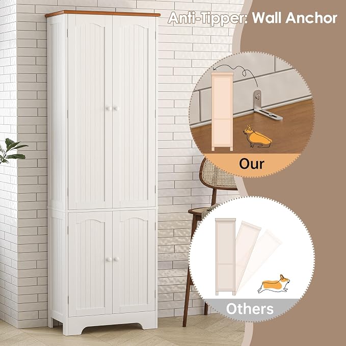 72.2'' Pantry - 4 Door Kitchen Cabinet - Image 5