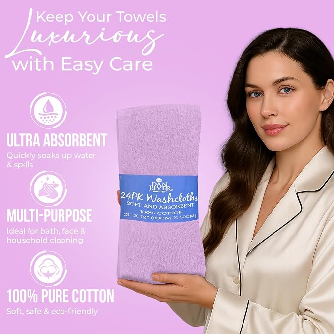 DAN RIVER 24 Pack Wash Cloths for Showering - Image 4