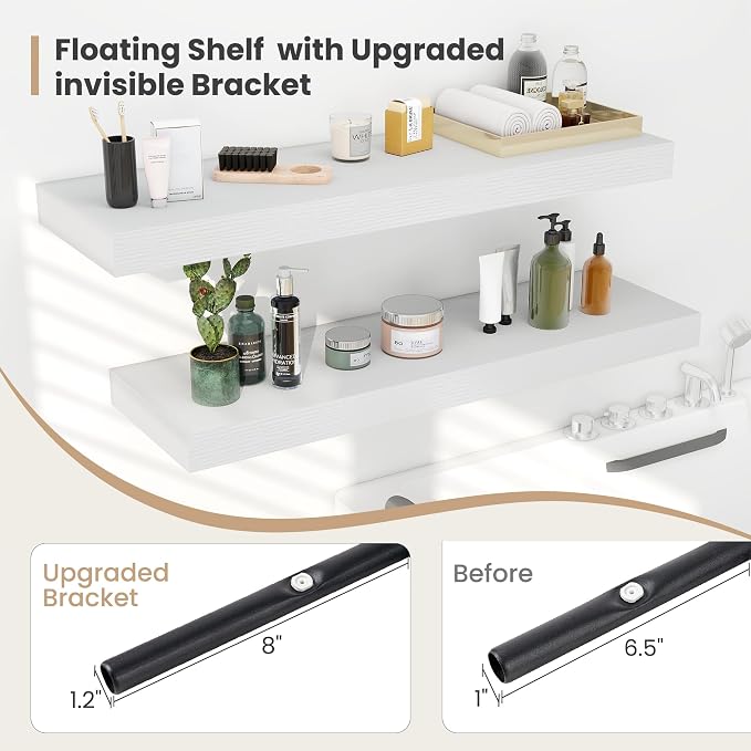 Heimlove 12" Deep Floating Shelves, 36 x 12 Inch Wall Mounted Long Floating - Image 4