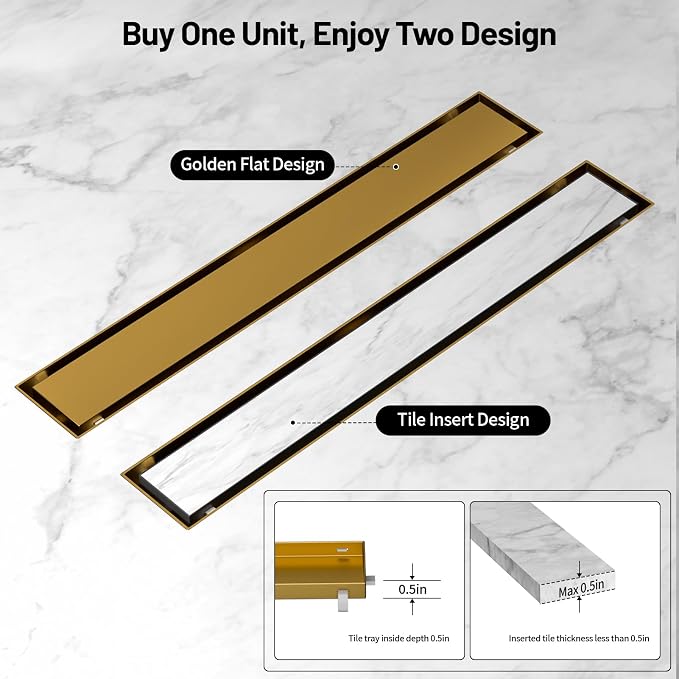 Linear Shower Drain, 304 Stainless Steel - Image 9