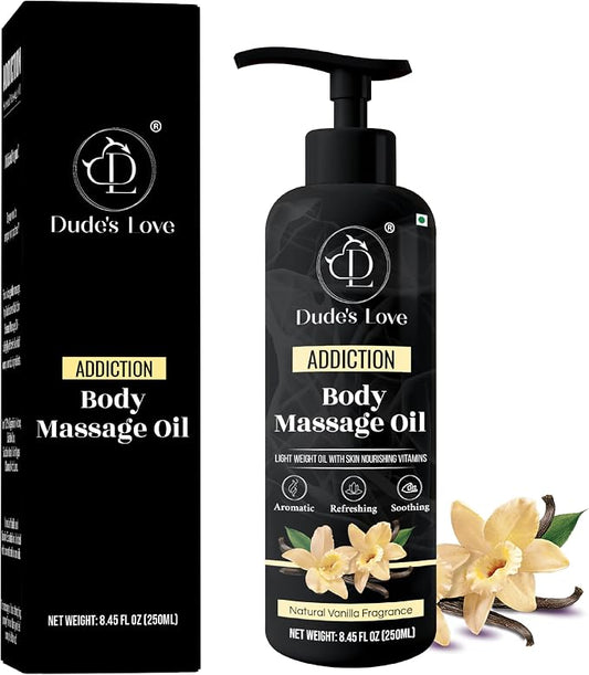 Organic - Vanilla Edible Full Body Massage Oil - No Stain & Non-Sticky | by DudesLove