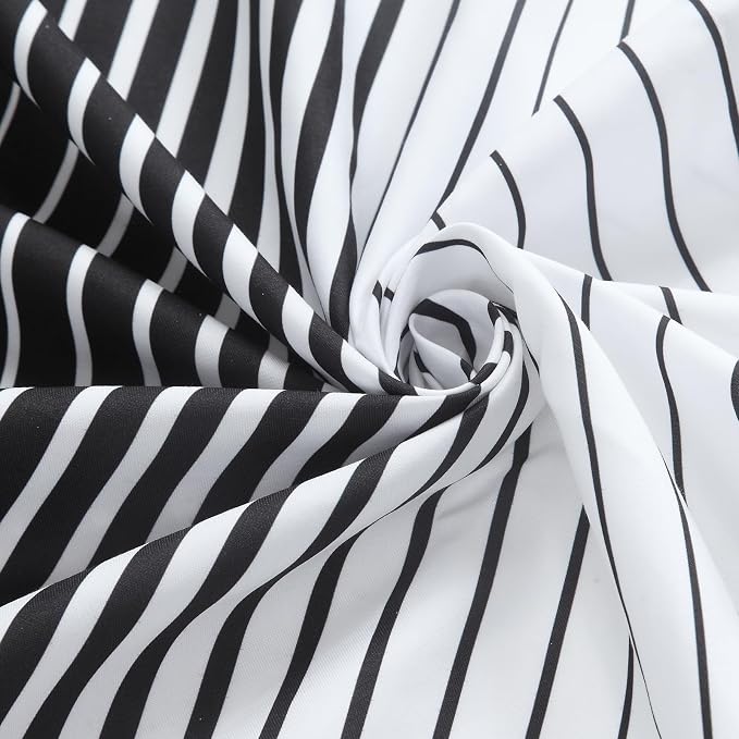 Extra Long Black Shower Curtain, Modern Black and White Gradient Vertical - Image 2