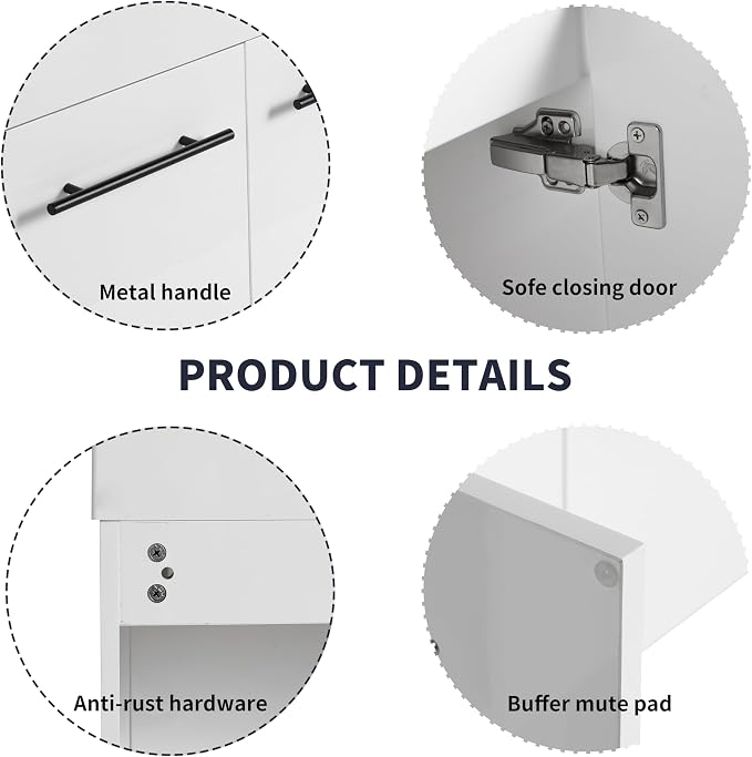 60” Wall Mounted Bathroom Vanity, Bathroom Cabinet - Image 5