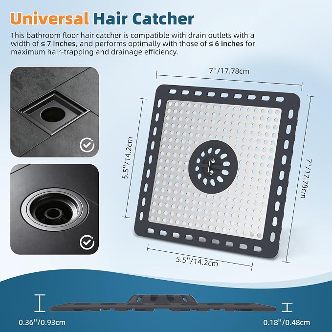 Hibbent Upgraded Shower Drain Hair Catcher, Shower Drain Cover - Image 7