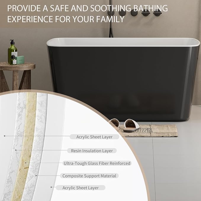 Abruzzo 49" Small Freestanding Bathtub - Image 6