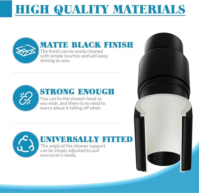 Shower Head Holder for Handheld Shower Head Adjustable Shower Arm Holder - Image 5