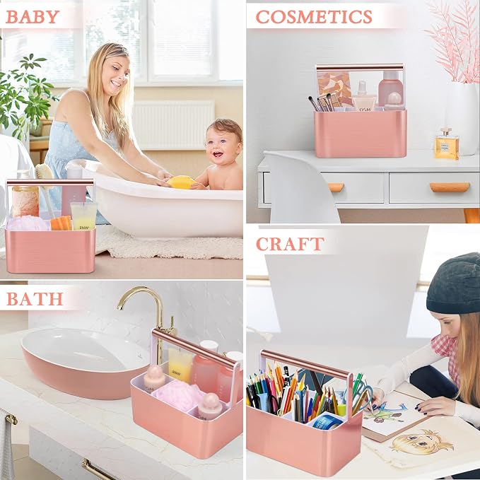 Portable Shower Caddy Tote: Divided Large Plastic Bath Basket Bin - Image 6