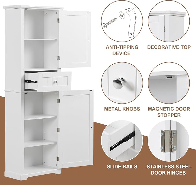 Favfurish 68" Tall Bathroom Storage Cabinet - Image 6