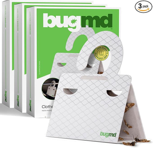 BugMD Clothes & Pantry Moth Traps – Sticky Glue Pheromone-Based Repellent by BugMD