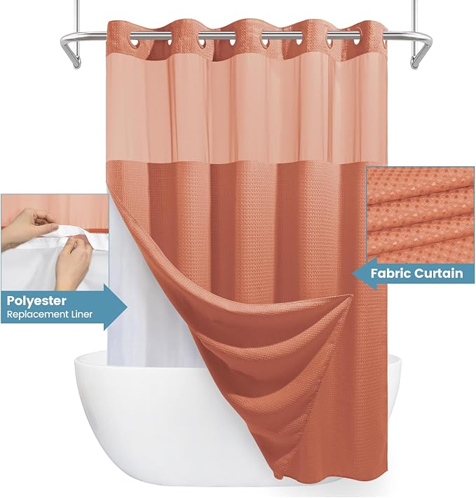 Coral Hotel Shower Curtain - Image 4
