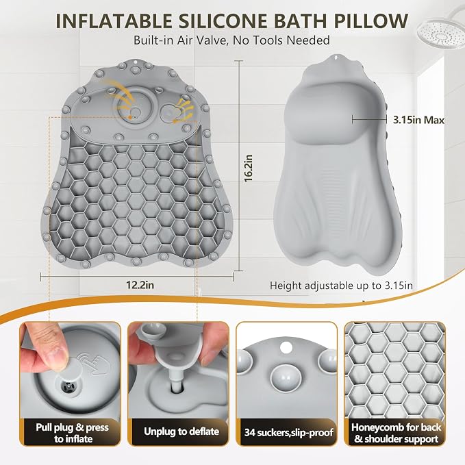 Inflatable Bath Pillows for Tub - Image 3