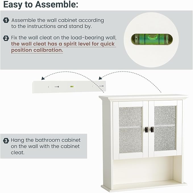 Bathroom Cabinet Wall Mount, Over Toilet Storage Cabinet - Image 5