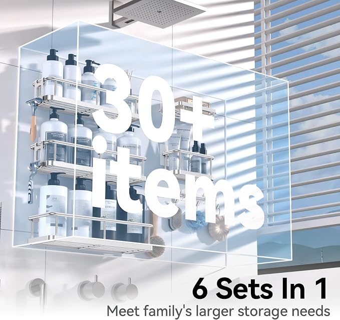 YASONIC Shower Caddy, Large Capacity Bath Organizer - Image 3