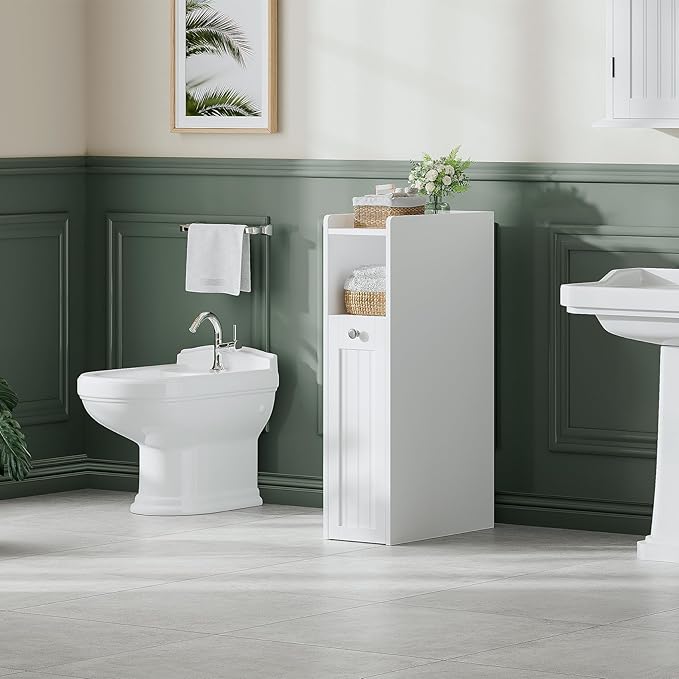ChooChoo Slim Bathroom Storage Cabinet, Small Narrow Storage Organizer - Image 4