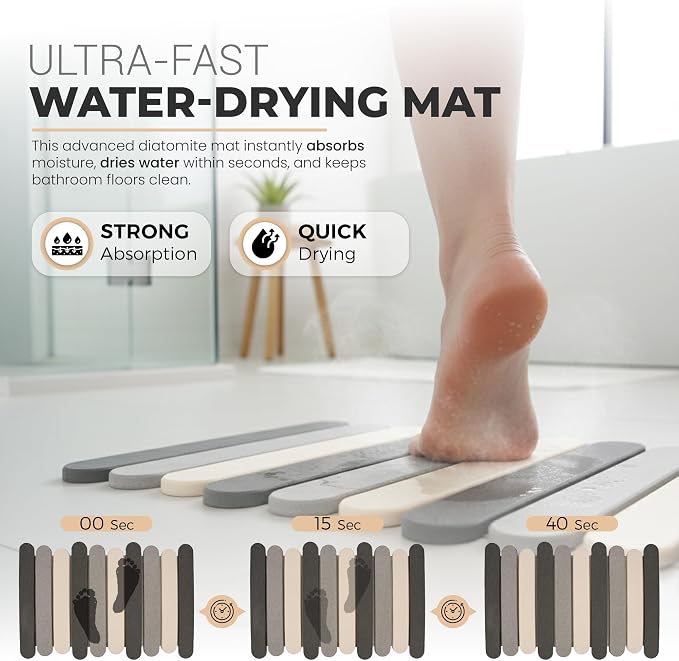 CosyVine Non-Slip Foldable Stone Bath Mats - Image 2