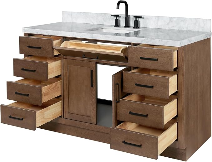 ARIEL Hepburn 61 Inch Single Rectangle Sink Bathroom Vanity - Image 6