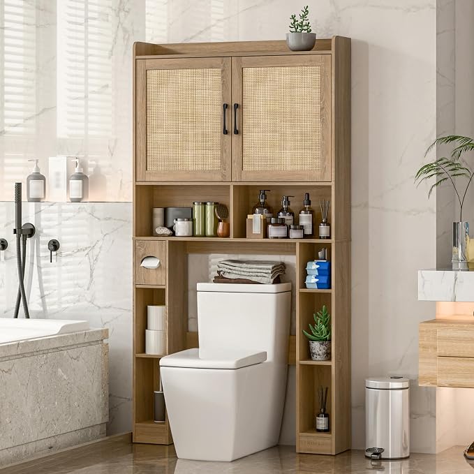 Over The Toilet Storage Cabinet, Farmhouse Toilet Cabinet Rack by Vabches