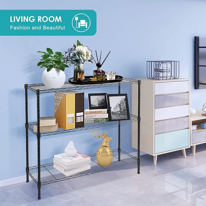 BNSPLY 3-Tier Wire Shelving Unit, Adjustable Metal Wire Shelves - Image 7