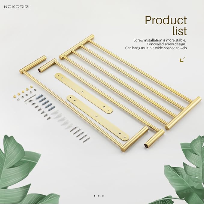 KOKOSIRI 3 Tier Bath Towel Rack 24 Inch Wall Mounted Rack - Image 9