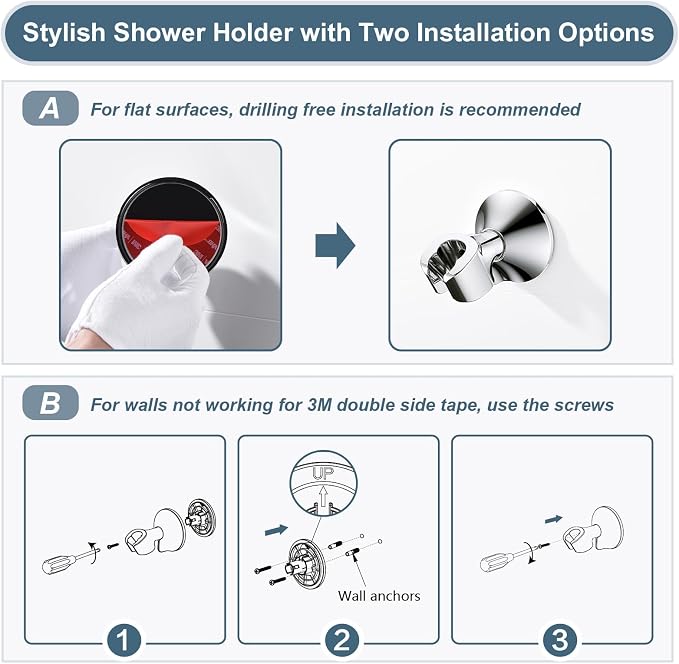 BRIGHT SHOWERS High Pressure Rain Shower Head Combo - Image 6