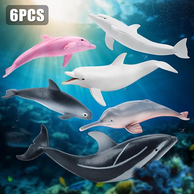 6PCS 5" Realistic Dolphin Figurines Toy - Image 2