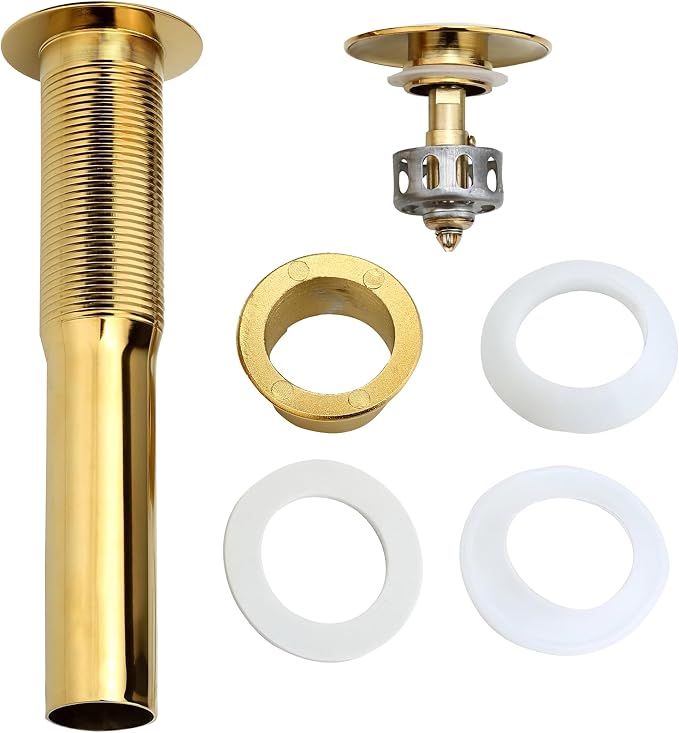 Bathroom Sink Drain, 5 Pack Gold Drain Stopper Bathroom Sink Without Overflow - Image 3