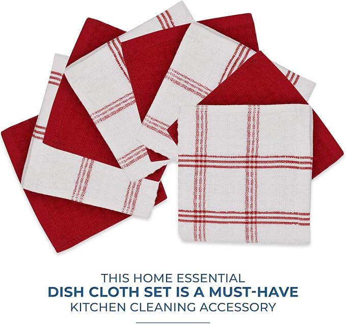 DAN RIVER Premium Dish Cloth 100% Cotton 12 X 12 Inches |Pack of 8|-Ultra Soft - Image 2