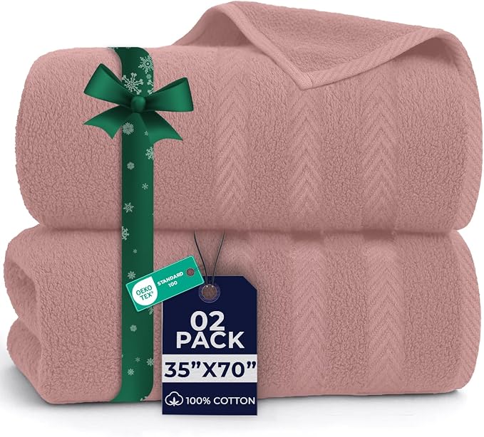 DAN RIVER 2 Pack Luxury Bath Sheets 35x70, 600 GSM, Soft & Quick Dry 100% Ring by DanRiver