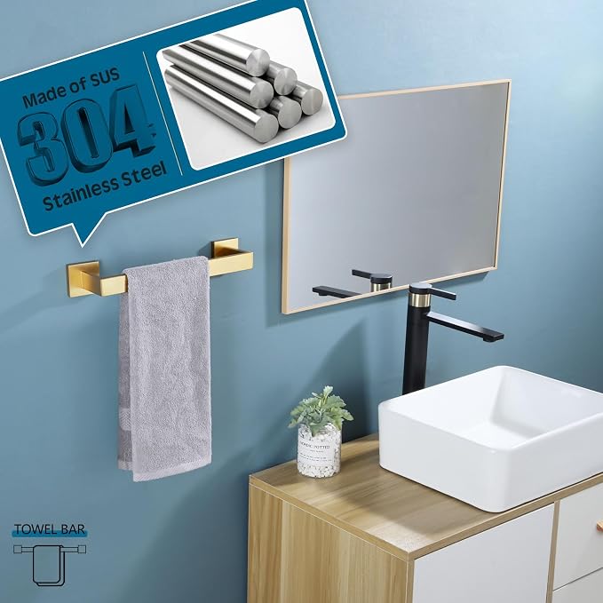 KOKOSIRI 12 Inch Hand Towel Holder Bath Towel Bar Kitchen Dish Cloths Hanger - Image 3