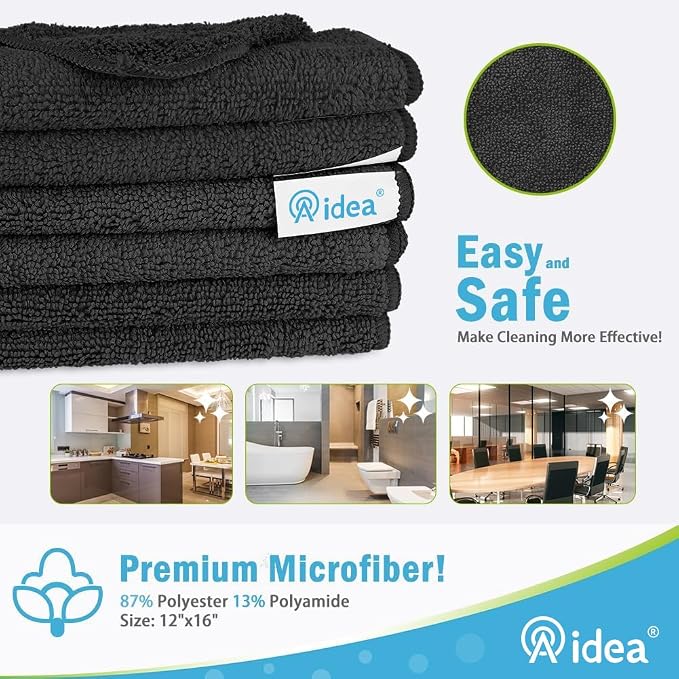 AIDEA Microfiber Cleaning Cloth-8PK, Soft Microfiber Towels - Image 2