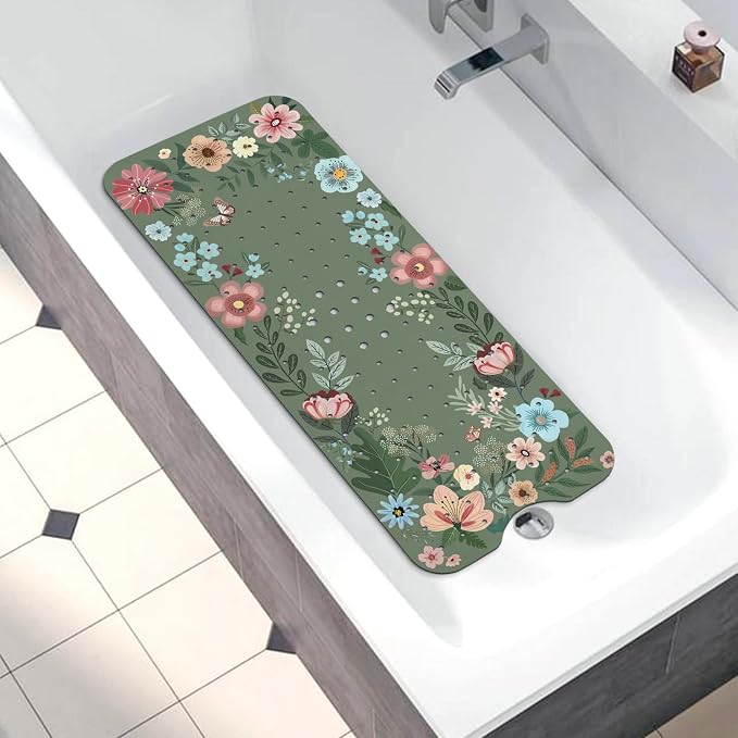 Bathtub Mat Non Slip, Bohemia Extra Long Bath tub Mat Shower Floor Mat - Image 5