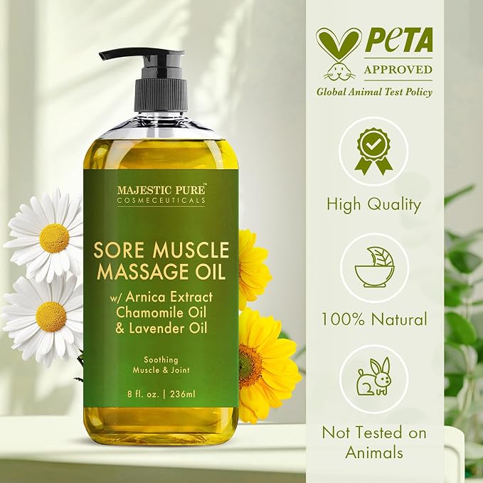 MAJESTIC PURE Arnica Sore Muscle Massage Oil - Image 3