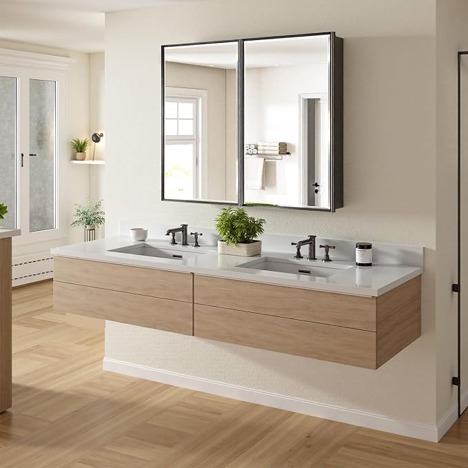 40x30 Pre-Assembled Black Medicine Cabinet - Image 8